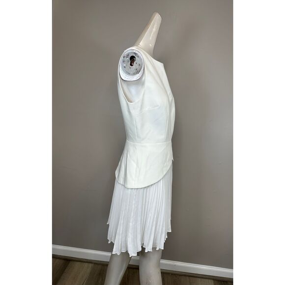 Milly Haddy Pleated Minidress in Ecru Size US8 $395 - Picture 10 of 12